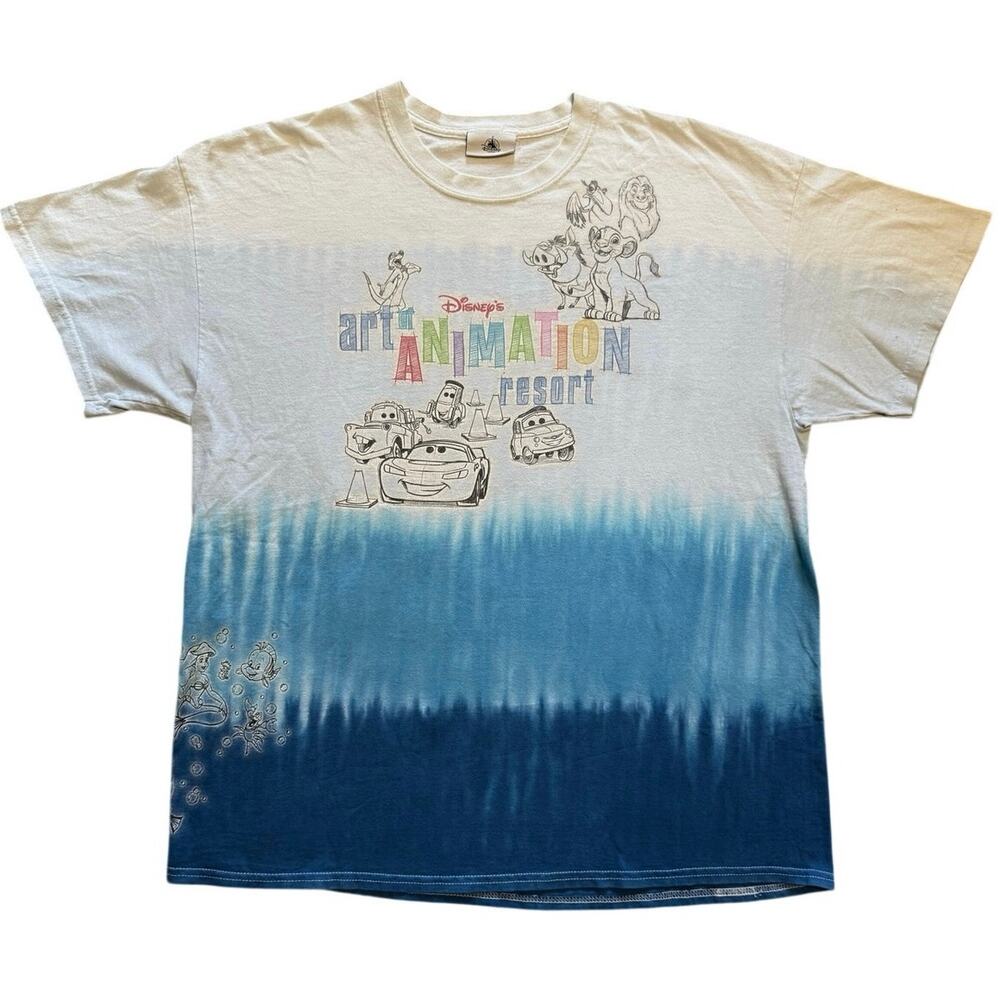 Disney Parks Art of Animation Resort Blue Ombre Tie Dye Wraparound T-Shirt XL